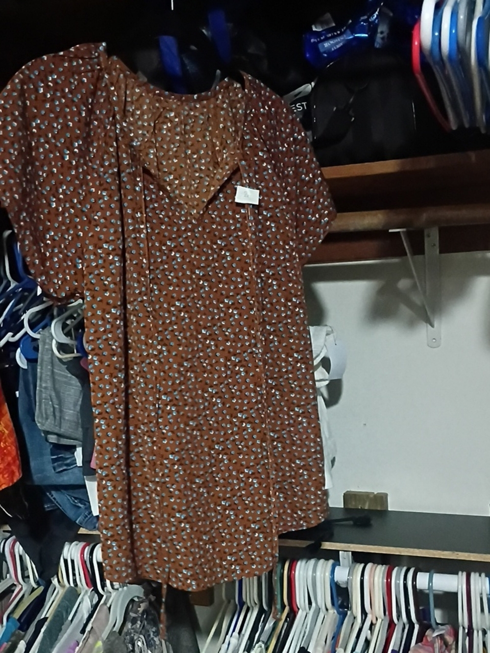 CAbi Short-Sleeve Brown Printed Tee